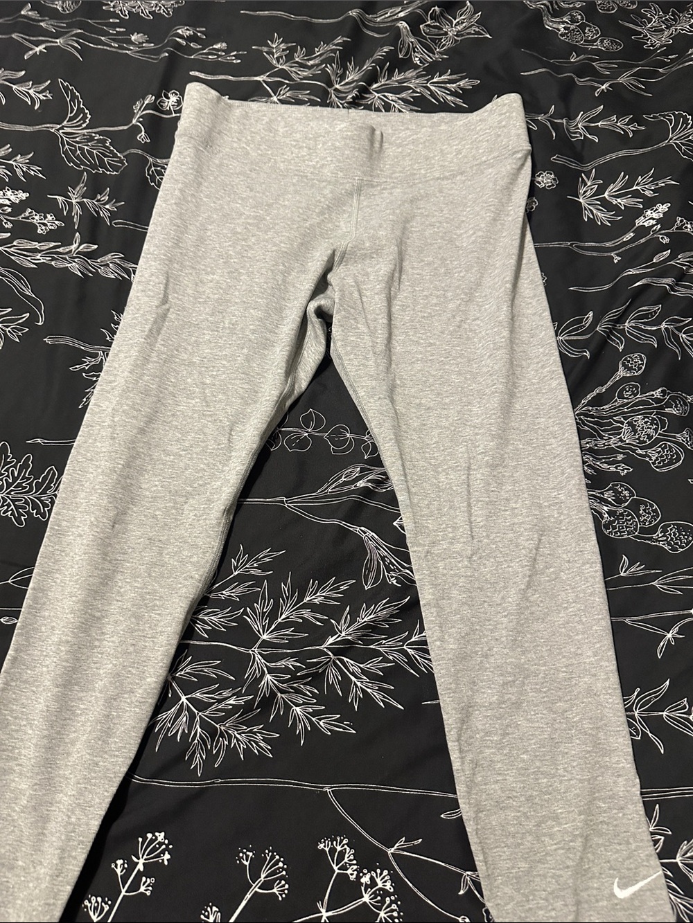 Nike Light Gray Leggings with White Swoosh